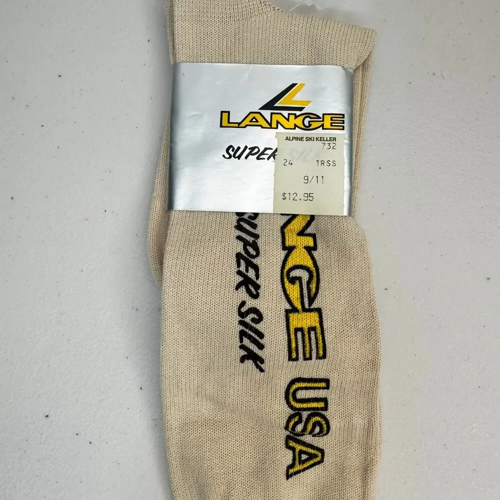 VTG Lange USA Super Silk Winter Ski Socks Silk/Wool Blend Fit Size 9-11 USA Made